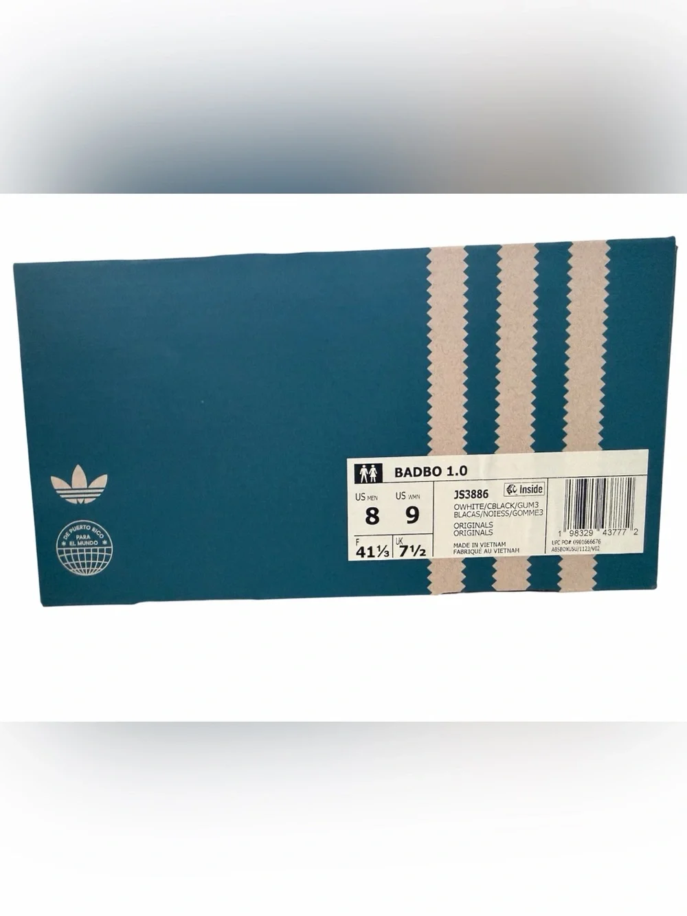 Adidas Men’s Mid-Top Casual Sneakers in Beige and Black. Original BADBO 1.0
